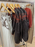Rocio Embroidered Linen Jacket ~ Espresso & Terracotta