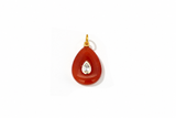 Fleur Red Aventurine Charm Gold
