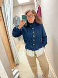 Aurora Stand up Collar Twill Jacket ~ Navy