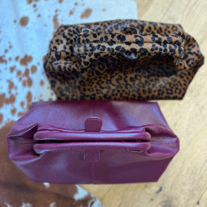 ESS Almeja Hermanita Leather Clutch ~ Leopard*** Waitlist***