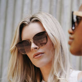 BELLA CHAMPAGNE -  Sunglasses l Wooden Polarised Sunglasses l Brown Graduated Lens l White Maple Arms