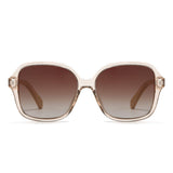 SCARLETT CHAMPAGNE - Sunglasses l Clear Pink Frame l Brown Graduated Lens l  White Maple Arms