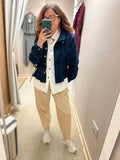 Aurora Stand up Collar Twill Jacket ~ Navy