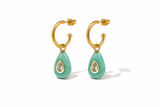 Hana Amazonite & Gold Hoop Earrings