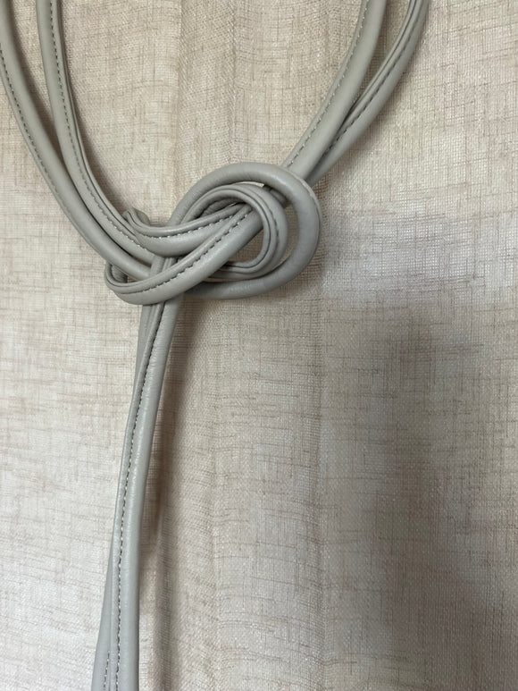 Hand-made leather wrap belt ~ Biege