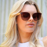 BELLA CHAMPAGNE -  Sunglasses l Wooden Polarised Sunglasses l Brown Graduated Lens l White Maple Arms