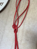 Hand-made leather wrap belt ~ Coral