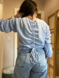 Everyday Style Story ~ Elisa Top with collar ~ Gingham Azul