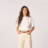 Women's plain leather belt - Brown