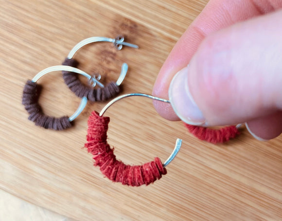 Bachata hoop earrings ~ Hot Coral