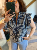 Cielo Embroidered Denim top