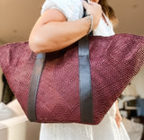 ESS Nariño hand woven Palm Tote ~ Vino & Cafe