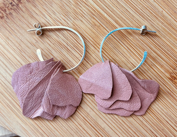 Cha-Cha hoop earrings ~ Dusky Pink