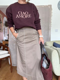 ESS Liliana Midi Skirt ~ Taupe