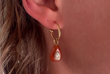 Hana Red Aventurine & Gold Hoop Earrings