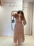 Everyday Style Story ~ Emma Midi Dress ~ coffee stripe