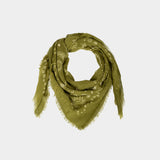 100% Wool Scarf Louise - Khaki