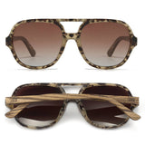 BILLY OPAL TORT - Sunglasses l Opal Tort Sunglasses l Brown Gradient Lens l Walnut Wooden Arms