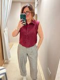 Everyday Style Story ~ Luna Sleeveless Shirt ~ Linen Bordeaux