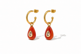 Hana Red Aventurine & Gold Hoop Earrings
