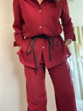 Hand-made leather wrap belt ~ Cafe