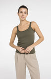 Yaya Vest top ~ Army Green