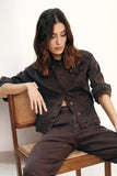 Slim Denim jacket ~Espresso - ANA & LUCY