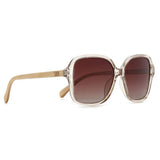 SCARLETT CHAMPAGNE - Sunglasses l Clear Pink Frame l Brown Graduated Lens l  White Maple Arms