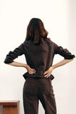 Slim Denim jacket ~Espresso - ANA & LUCY
