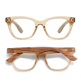 LILA GRACE CHAMPAGNE - Wooden Magnifying Blue Light Blocking Readers +1.5