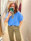 Puff sleeve Summer Knit - French Blue