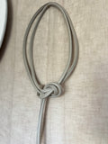 Hand-made leather capped belt ~ Biege