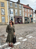 Ebba Borderie Anglais Dress ~ Deep Olive