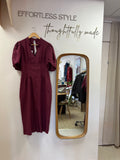 Everyday Style Story ~ Amalia Midi Linen Dress ~ Bordeaux