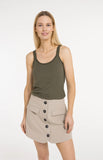 Yaya Vest top ~ Army Green