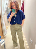 Puff sleeve Summer Knit - Navy