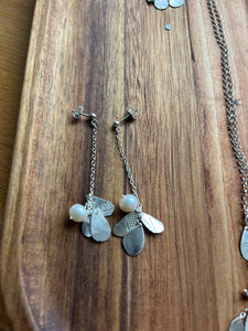 Handmade 3 Leaf Stud Drop Earrings ~ FWP