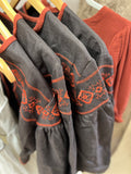 Rocio Embroidered Linen Jacket ~ Espresso & Terracotta