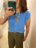 Sleeveless Summer Knit - French Blue