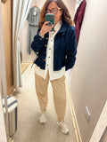 Aurora Stand up Collar Twill Jacket ~ Navy