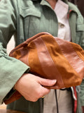ESS Almeja Hermanita Leather Clutch ~ Rayas Miel