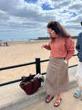 ESS Liliana Midi Skirt ~ Taupe