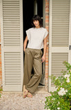 Yaya Cargo Wide leg trousers ~ Army Green