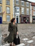 Ebba Borderie Anglais Dress ~ Deep Olive