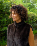 CHALK Talia Faux Fur Gilet ~ Chocolate