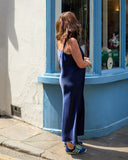 CHALK Harlow Satin Dress ~ Navy