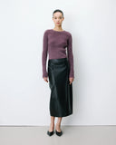 Grace & Mila Aenor Faux Leather Skirt ~ Noir