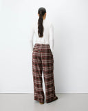 Grace & Mila Arenzo Checked Wide Leg Trousers ~ Cherry