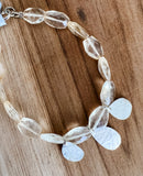 Handmade Silver 3 Leaf Bracelet - Citrine