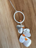 Handmade Oval Pendant with drop leaves - Carnelian